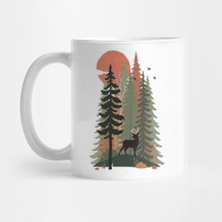 Forest Deer Before Sunset Mug